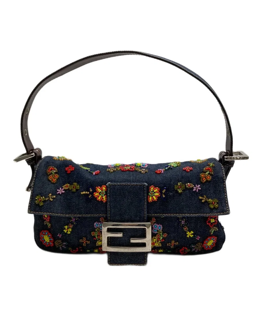 FENDI BEADED EMBROIDERY MAMMA BUCKET BAG