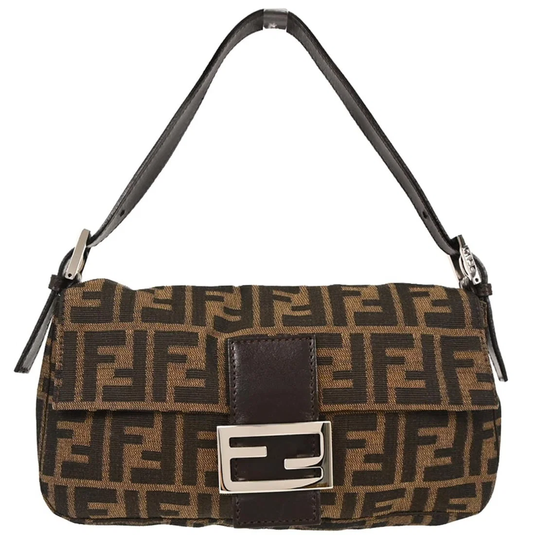 Fendi Brown Canvas Zucca Baguette Handbag 50526424008