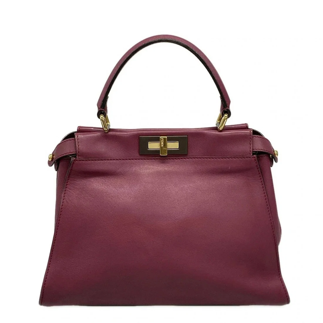 FENDI PEEKABOO ICONIC MEDIUM BORDEAUX LEATHER WOMEN'S HANDBAG