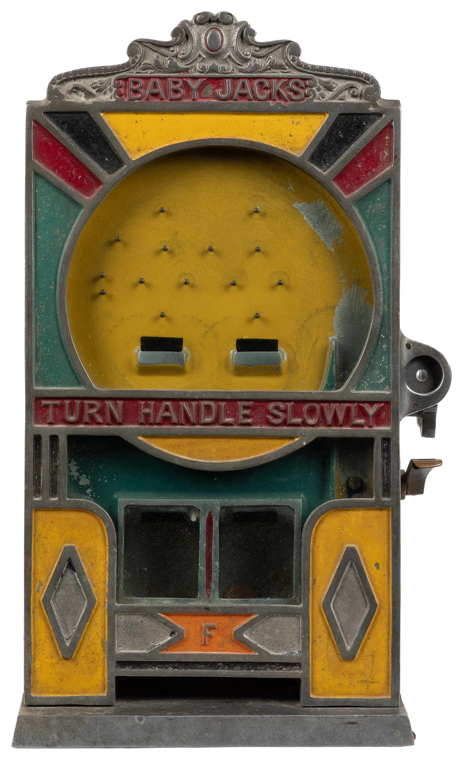 Fields 1 Cent Baby Jacks Coin Flip Trade Stimulator. Peoria, IL: Fields Manufacturing Co., 1930s.