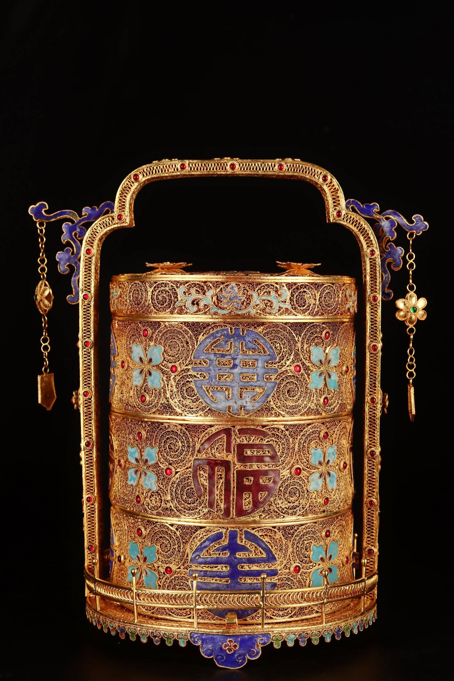 Filigree Gilt Gem-Inlaid Box