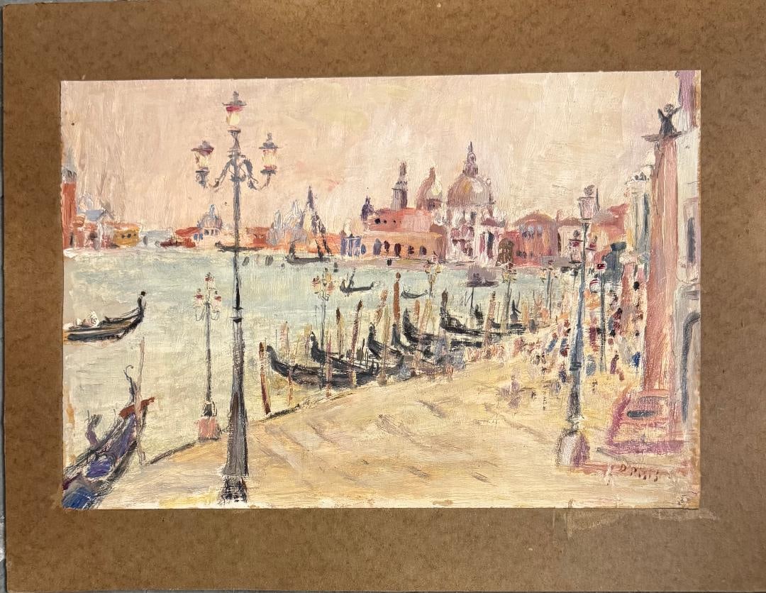 Filippo de Pisis Attributed Oil on Board Art: 10.5" x 15.5"