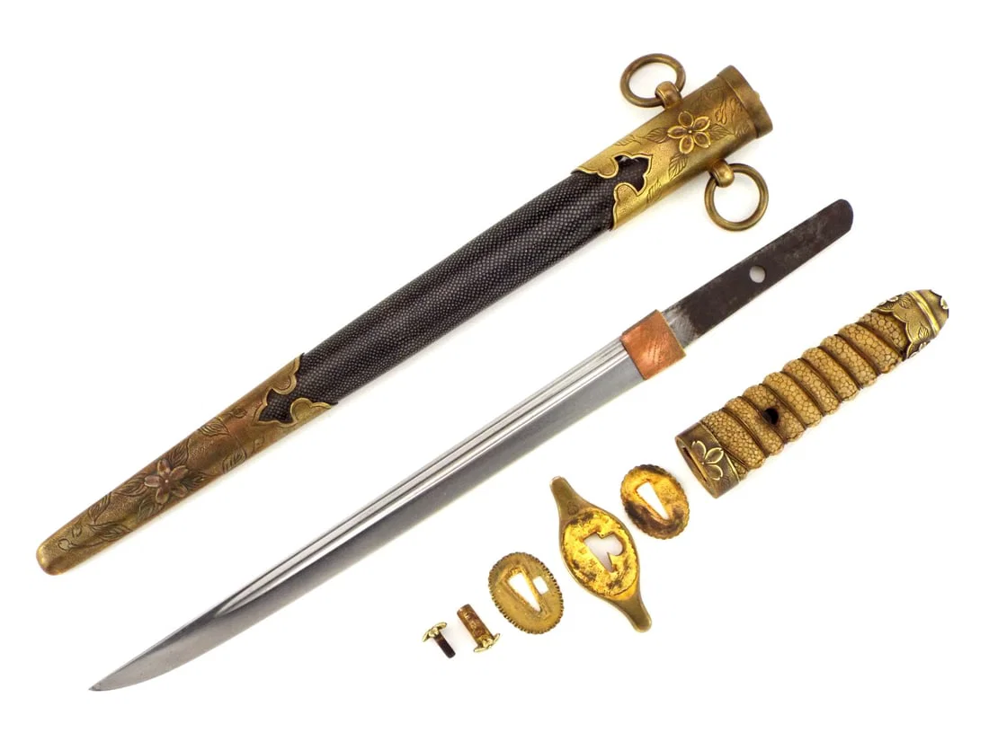 FINE Japanese WWII Suya Company Naval Officers Dirk Kai Gun Tanken