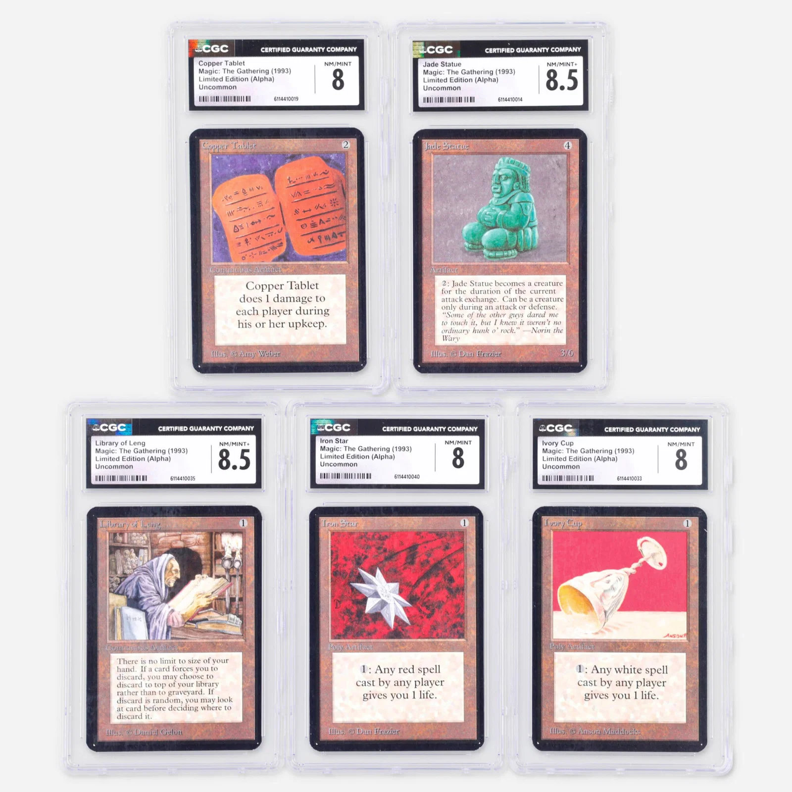 Five 1993 Magic: The Gathering Alpha Limited Edition Uncommon CGC Trading Card Group