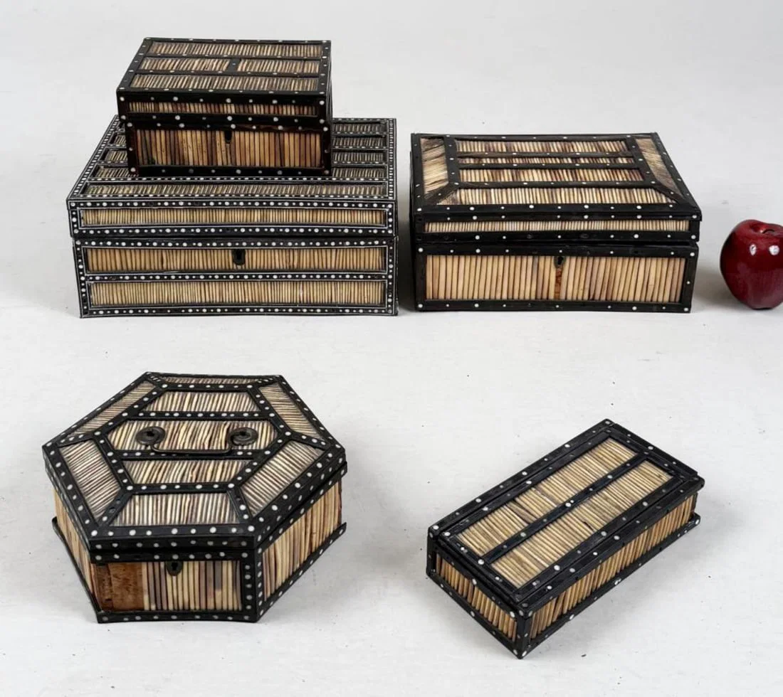 Five Contemporary Decorative Quill Boxes