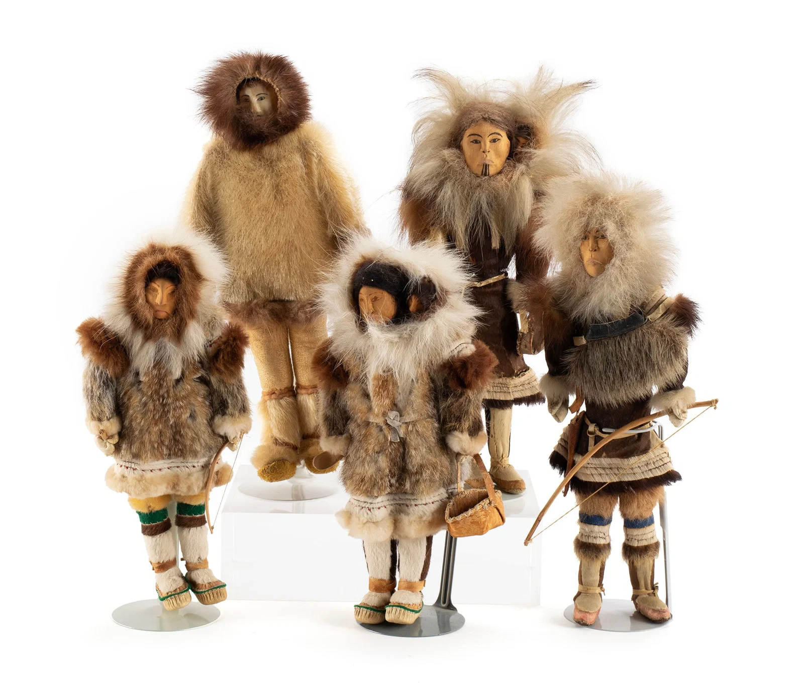FIVE INUIT DOLLS
