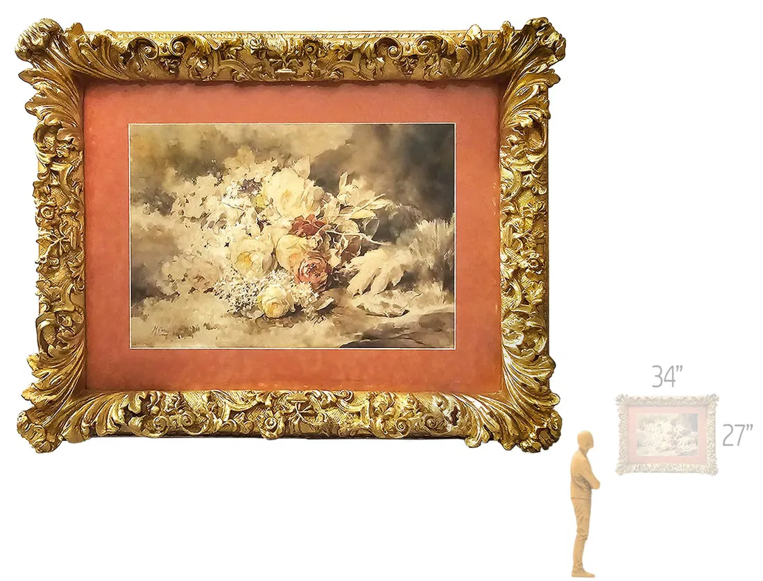 Floral 'Still Life' Oil On Canvas Painting, Signed By M Cabot