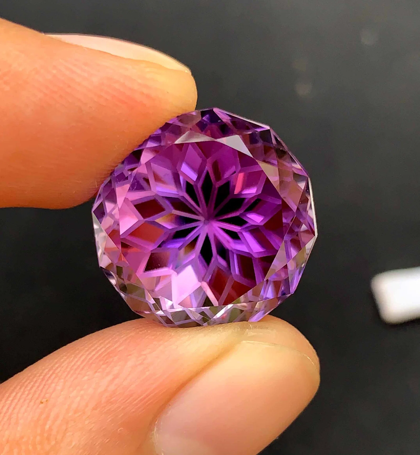 Flower Cut Amethyst Gemstone: Natural February Birthstone, 28.55 Carats