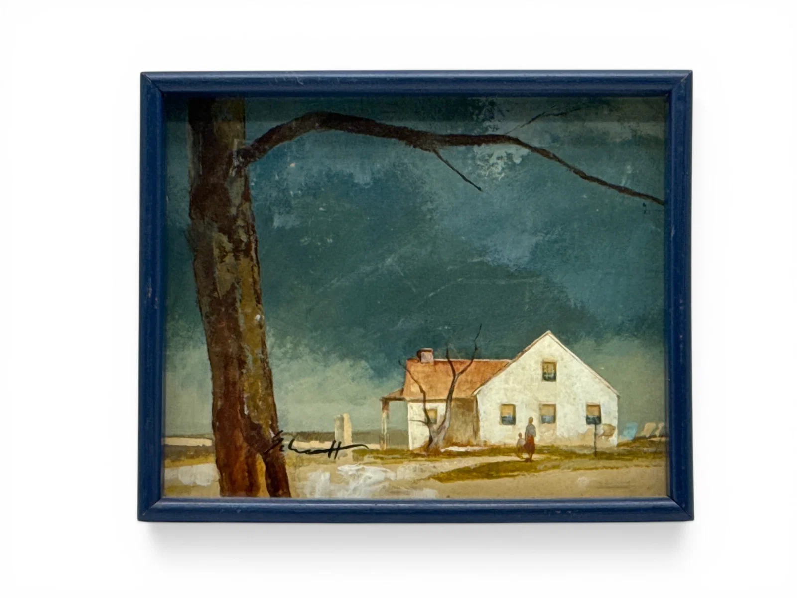 Folk Art Oil/Board Thunderheads
