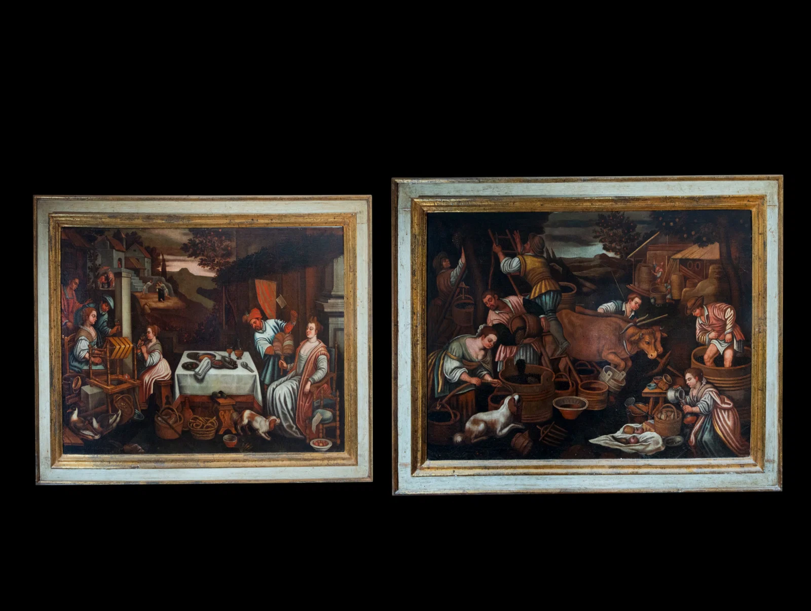 Follower of FRANCESCO BASSANO THE YOUNGER (Bassano del Grappa, 1549 - Venice, 1592) - Pair of