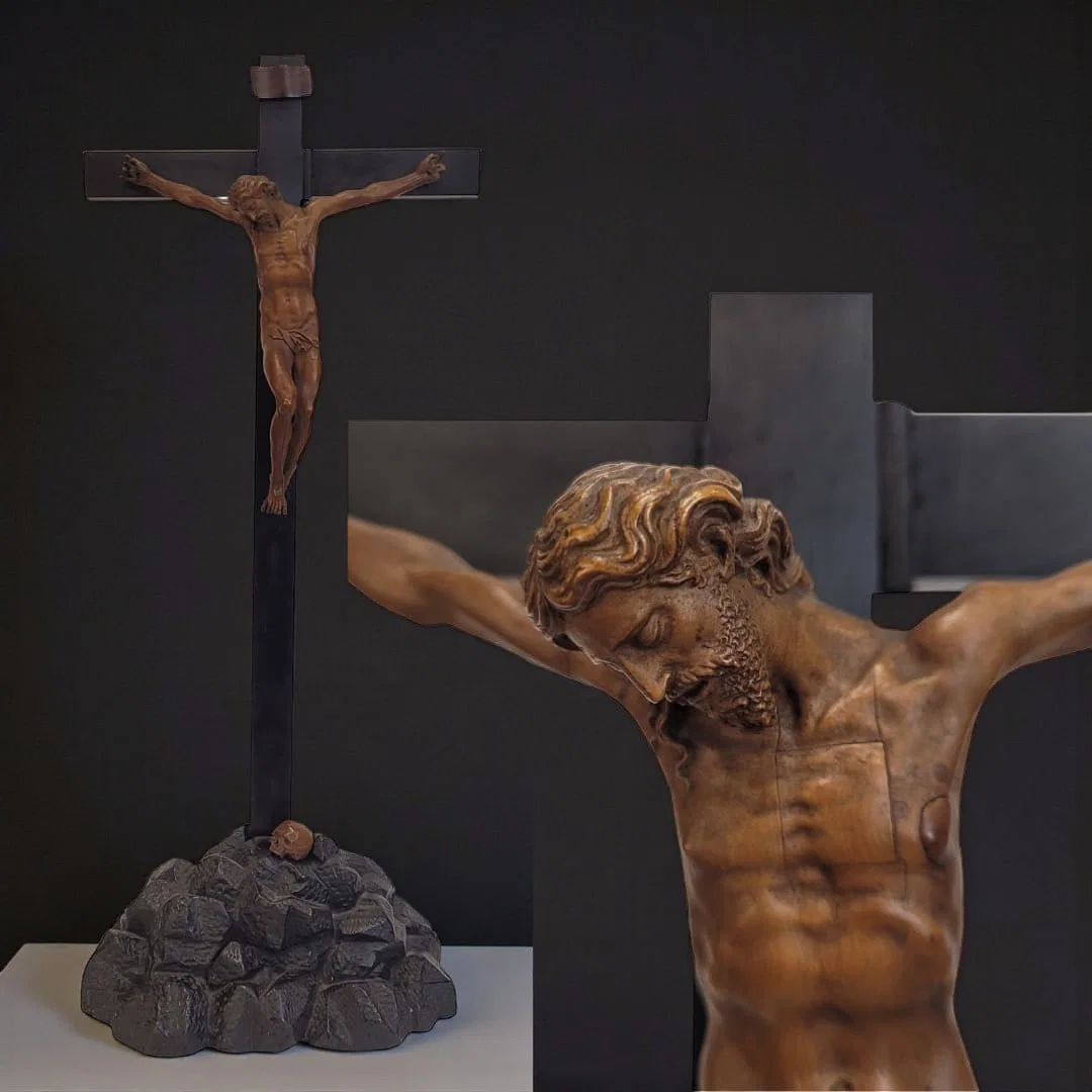 Following the model of El Greco, Important Christ in boxwood and ebony, 16th century