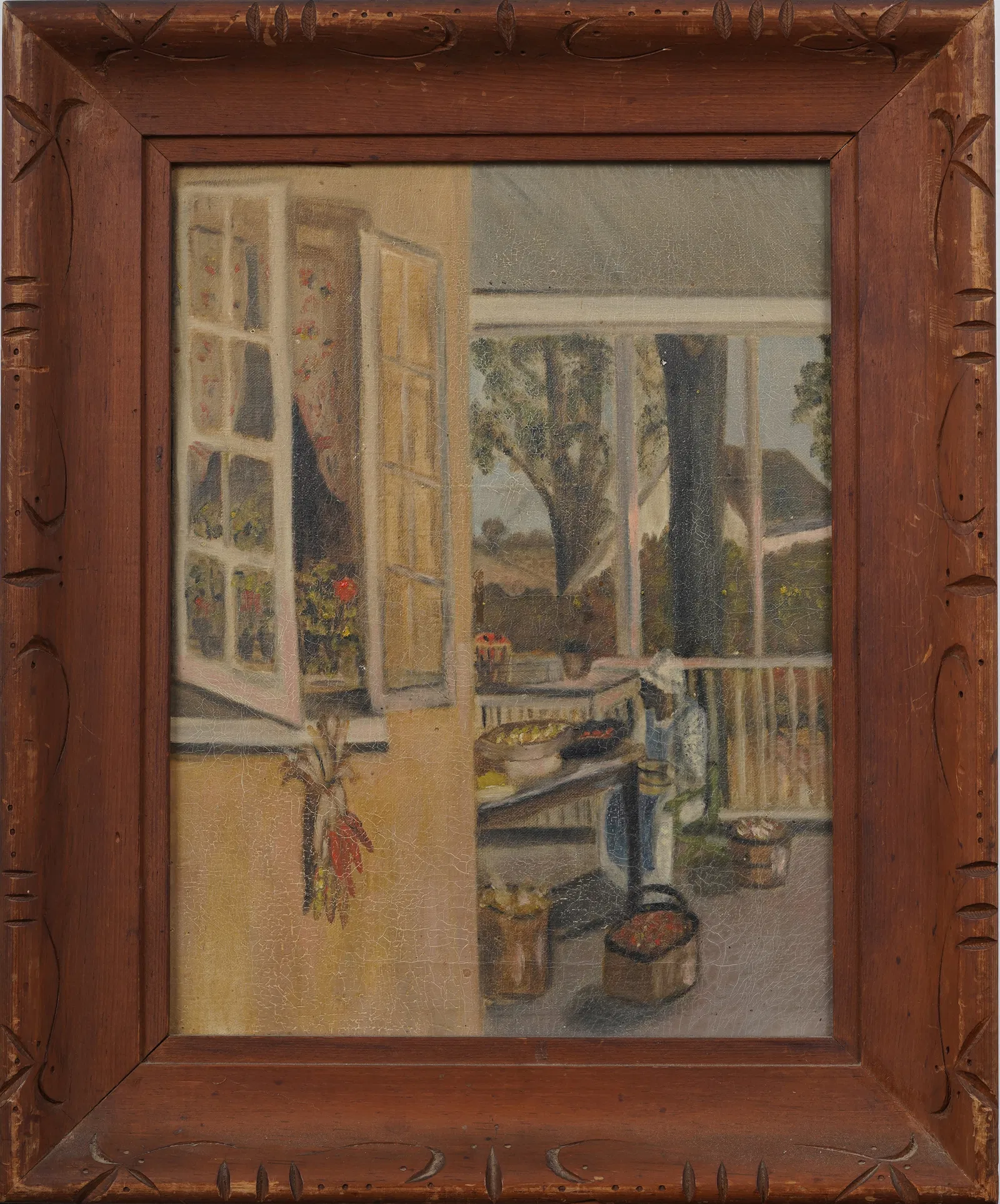 Forest Lee Vintage American Folk Art "Cornelia's Corner" Southern School Original Oil Painting