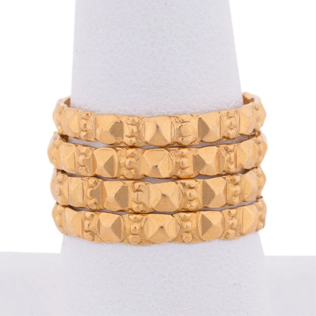 FOUR 18K YELLOW GOLD BANDS