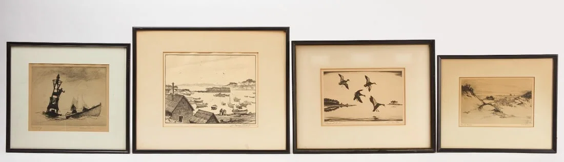 Four Coastal Signed Engravings