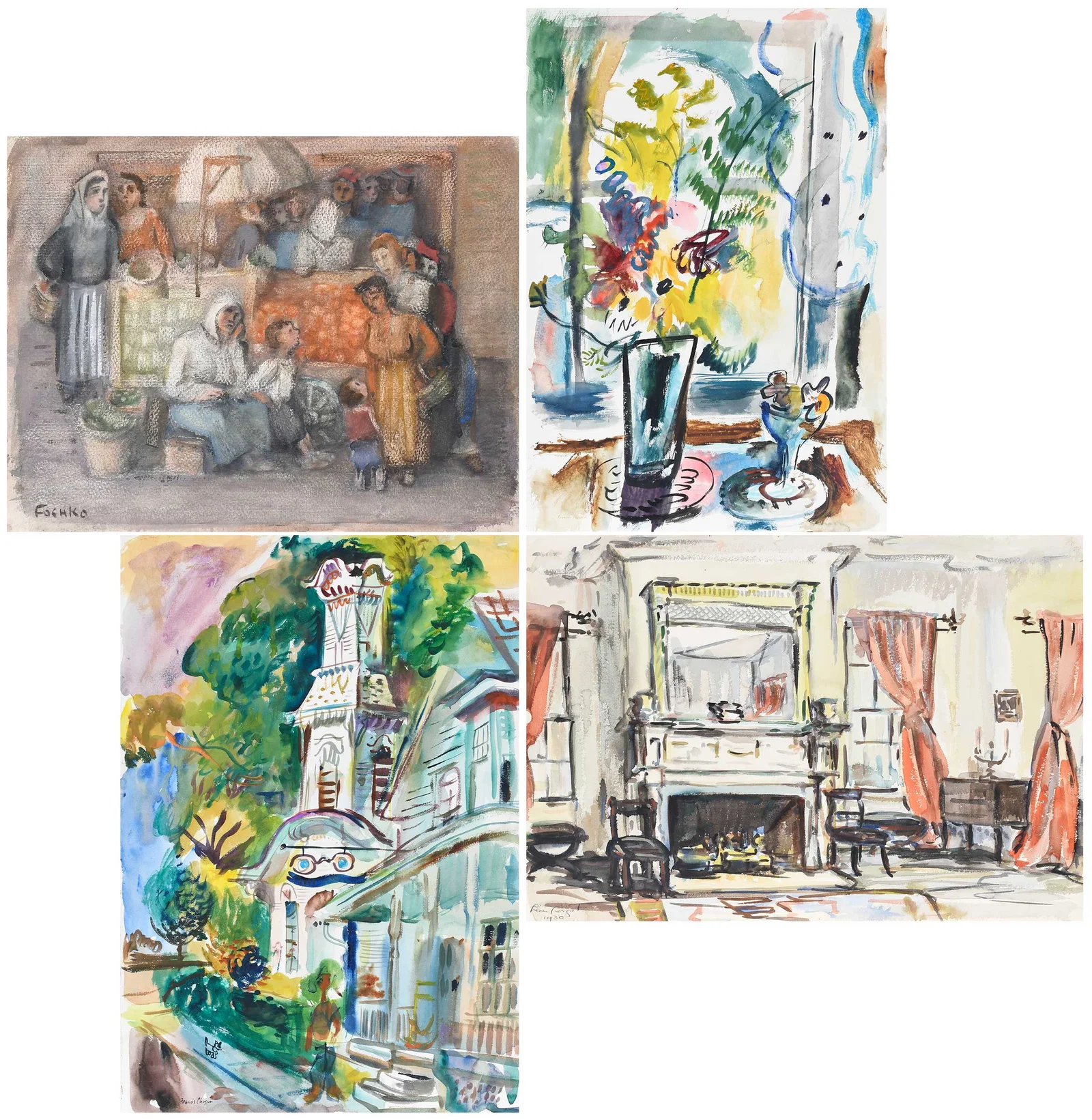 Four Modern Watercolors