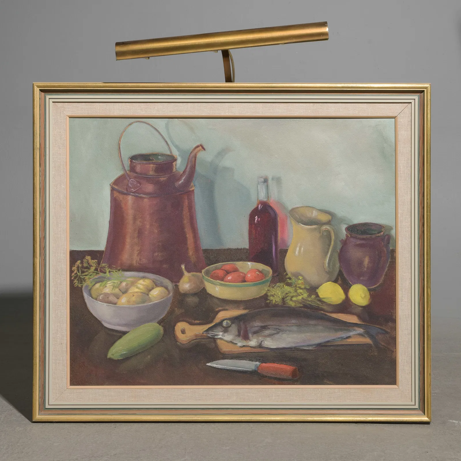 Framed Acrylic on Board Still Life Table Setting