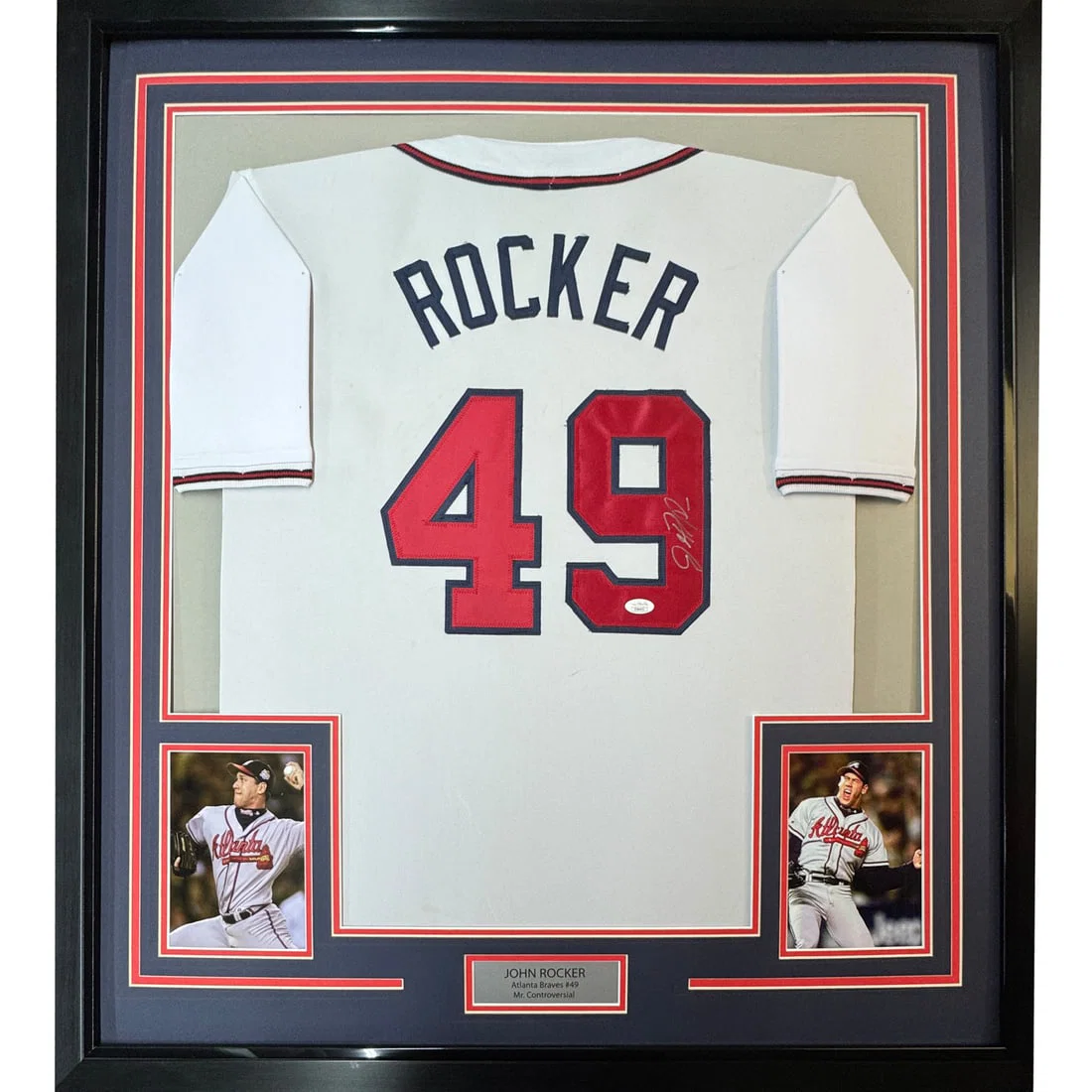 Framed Autographed John Rocker Jersey Atlanta Braves PSA/DNA COA 33x42