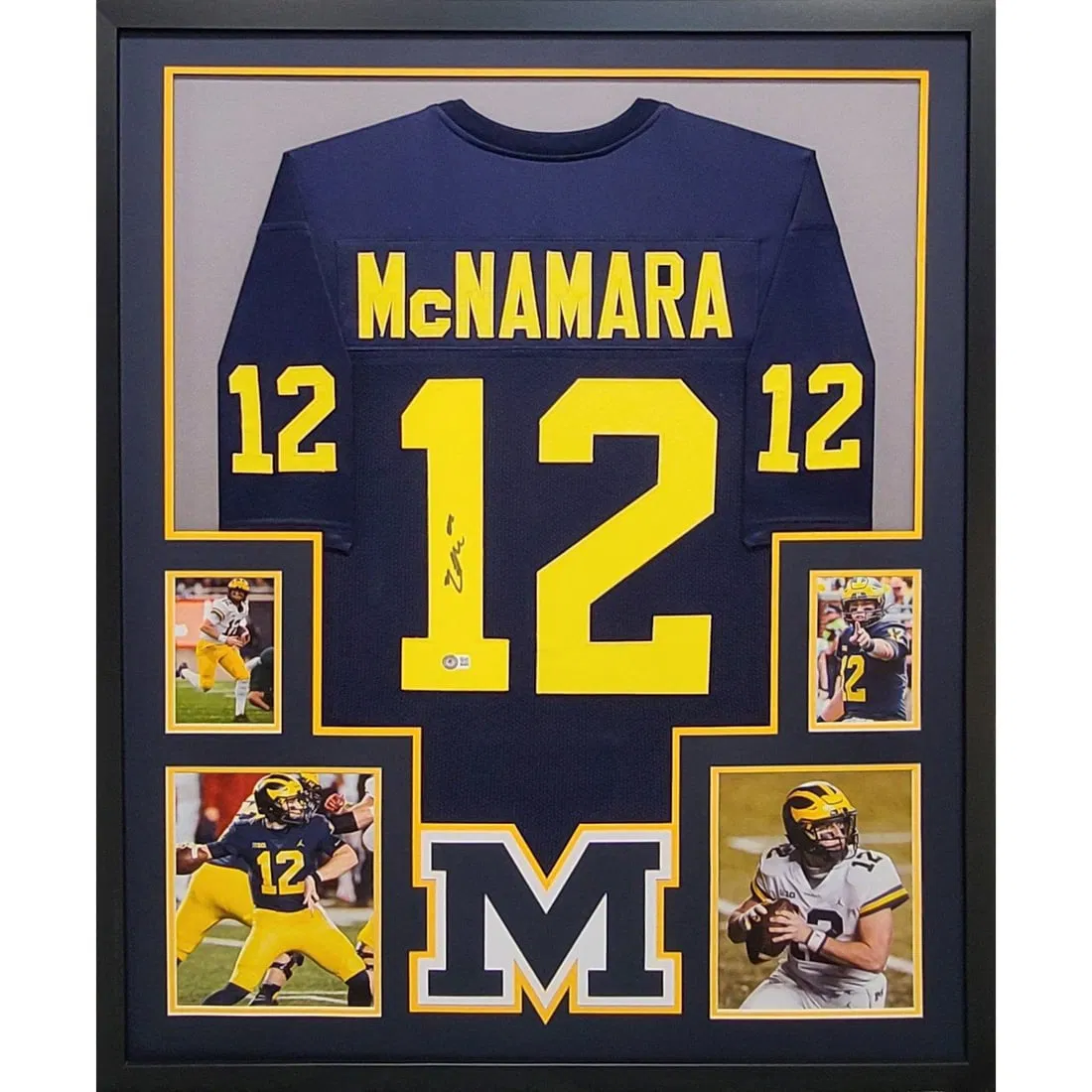 Framed Cade McNamara Michigan Jersey Signed and Beckett Authenticated