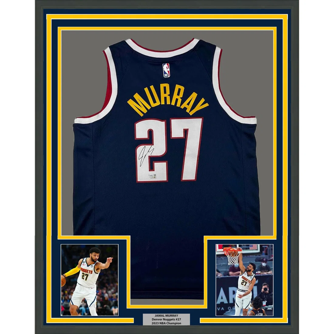 Framed Jamal Murray Autographed Blue Jersey with Fanatics COA