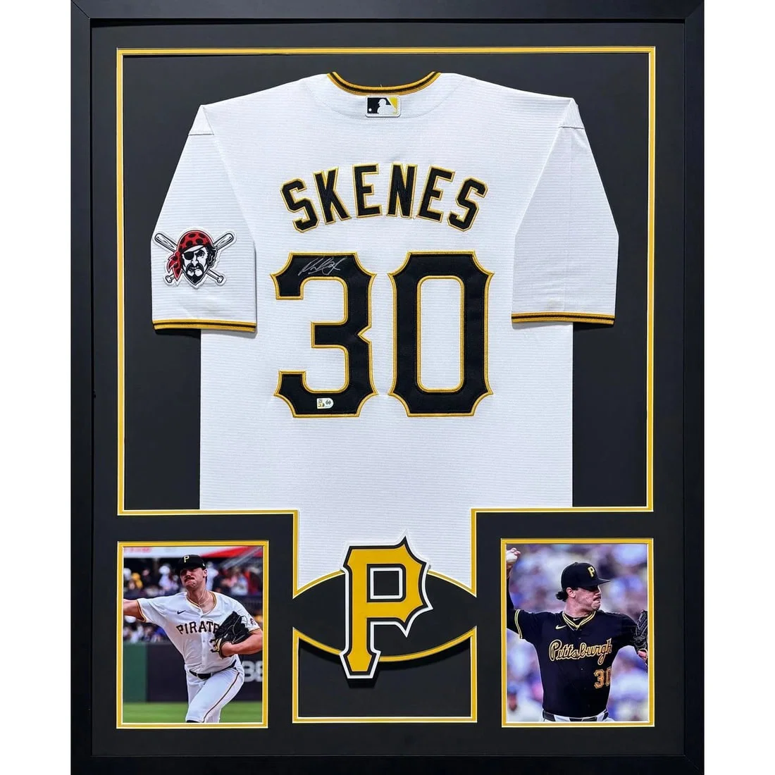 Framed Paul Skenes Autographed Jersey with MLB COA and Pittsburgh Pirates Patch