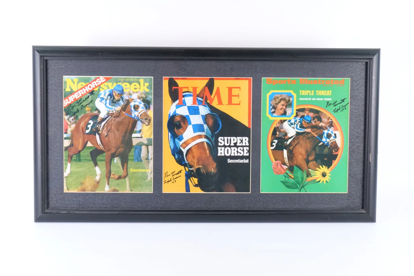 Framed Secretariat Signed Poster Collage