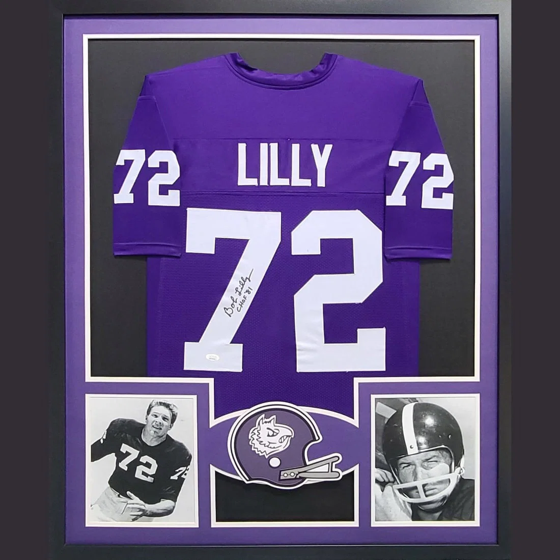 Framed TCU Horned Frogs Jersey Signed by Bob Lilly JSA Authenticated