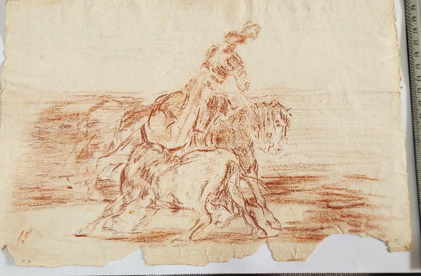 FRANCISCO DE GOYA (Spanish School,(1746-1828) #3 SANGUINE N. 15 ORIGINAL FRANCISCO DE GOYA MAN AND