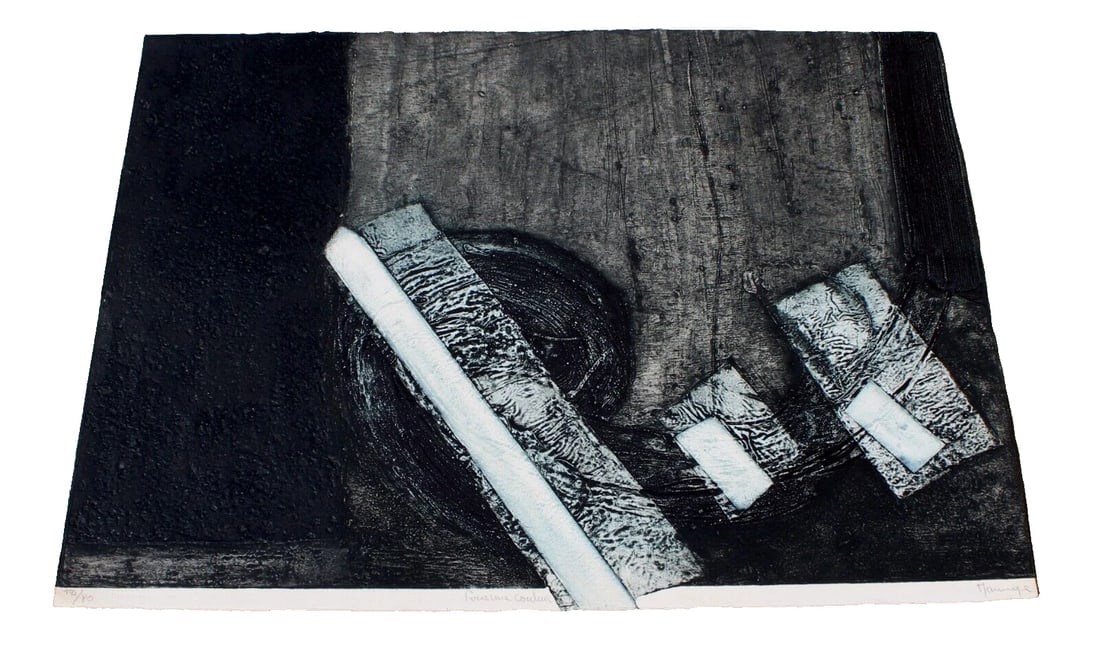 FRANCOIS MARANGE French Canadian Modernist Abstract Etching Pour Une Couleur