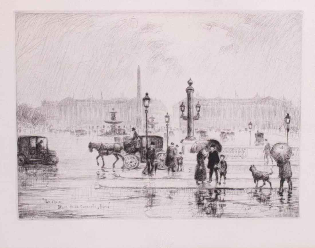 Frank Armington: La Pluie, Place de la Concorde, Paris