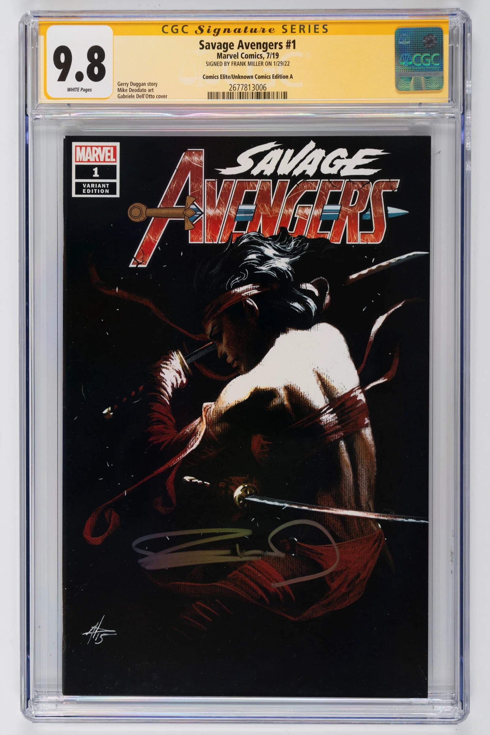 Frank Miller - Graded Comic - Signed - Savage Avengers #1 - Marvel - CGC 9.8