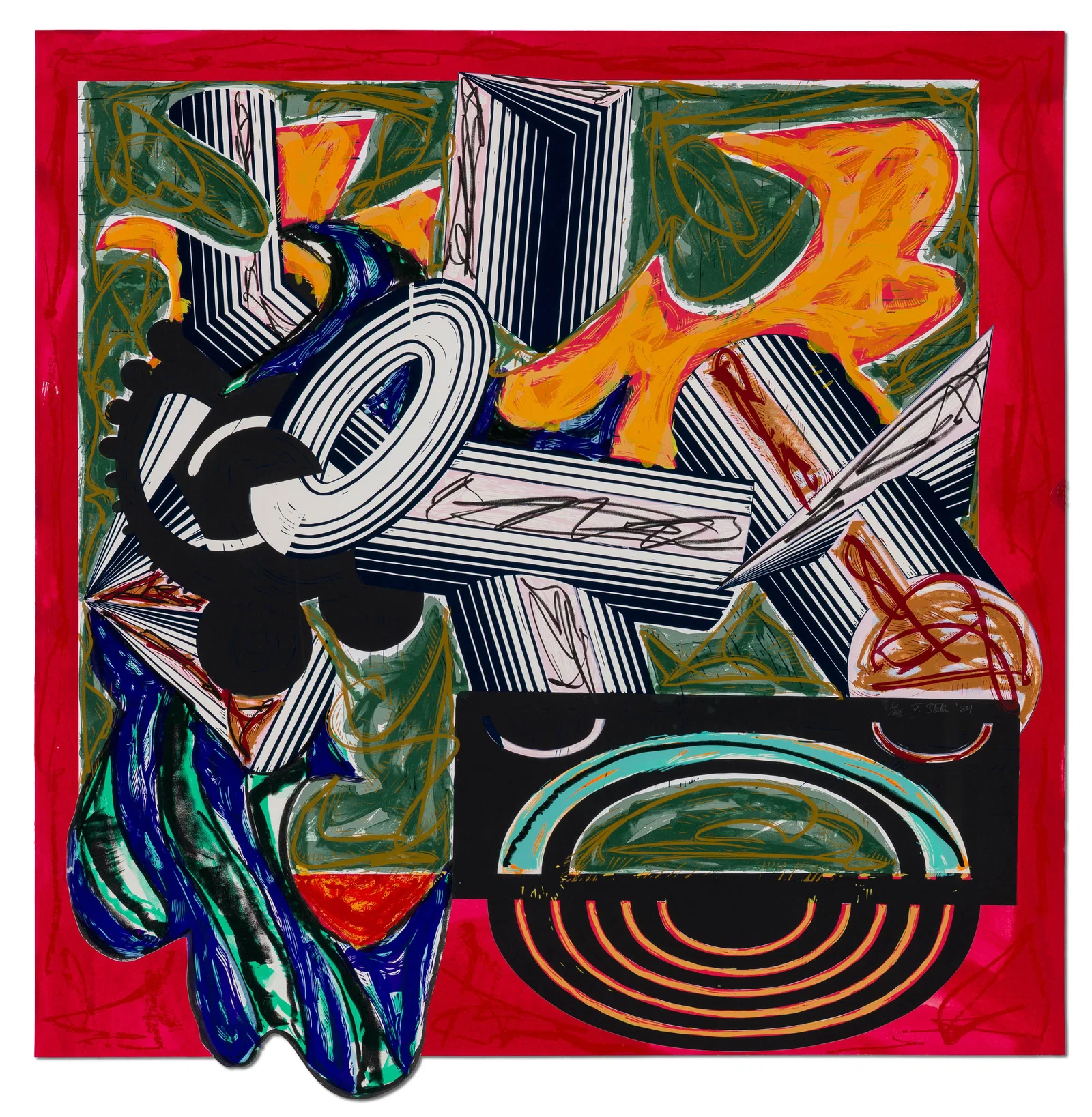 Frank Stella Then Came a Dog and Bit the Cat (Axsom 173), 1984