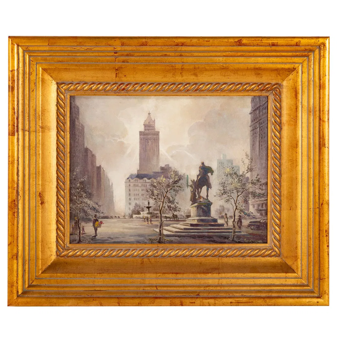 Frank T. Fellner. "The Plaza," oil