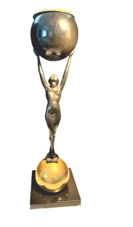 FRANKART STYLE DECO LADY SMOKE STAND