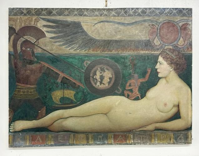 Franklin Zell Heuston (1880-1966) o/b titled ( ANTHONY & CLEOPATRA ), dated and signed lower left (