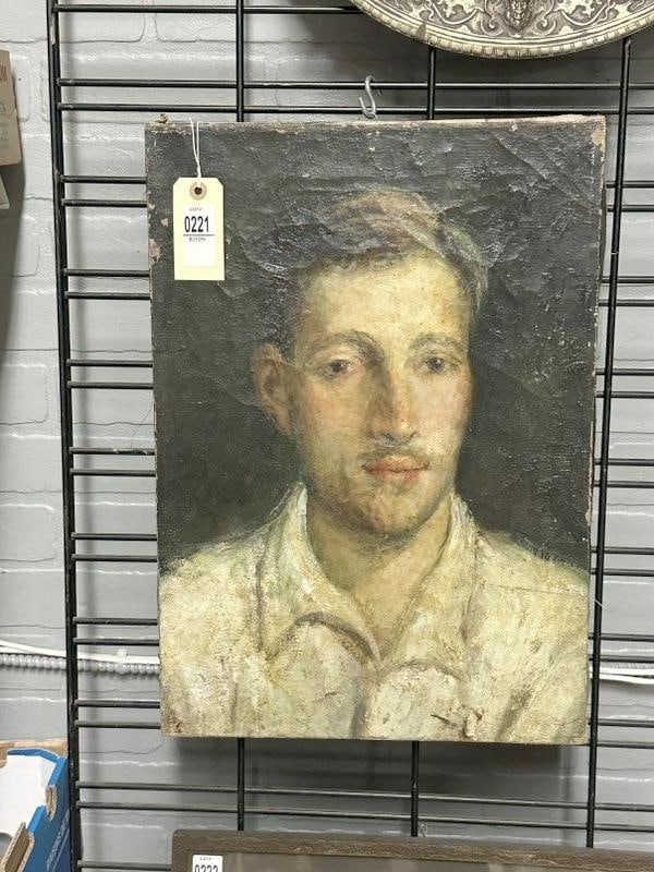 Franklin Zell Heuston (1880-1966 ) o/c portait of a young Gentleman, some paint flaking, circa