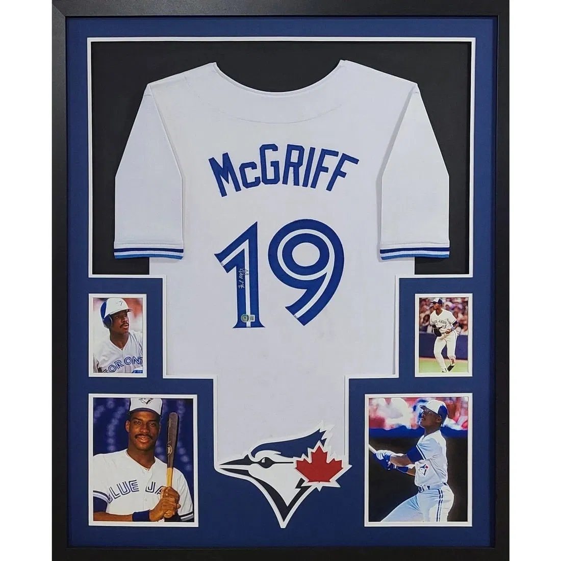 Fred McGriff Autographed Framed Jersey Beckett Certified Toronto Blue Jays