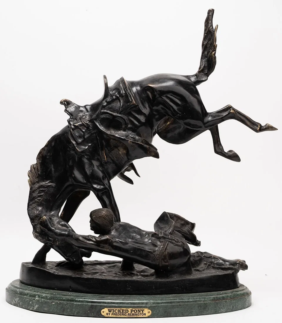 Frederic Remington ( American 1861-1909) "Wicked Pony" Bronze Sculpture Signed