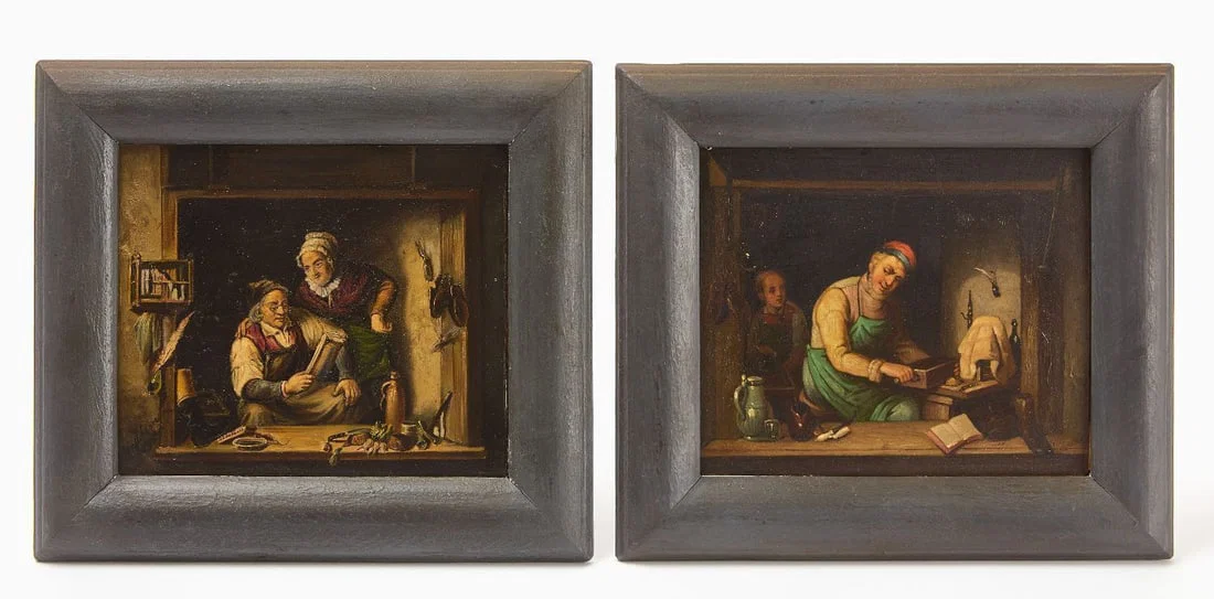 Frederich Hiddeman - Two Dutch Paintings