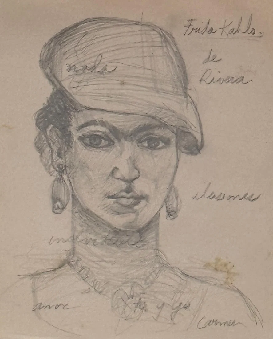 Frida Kahlo, Pencil on paper.