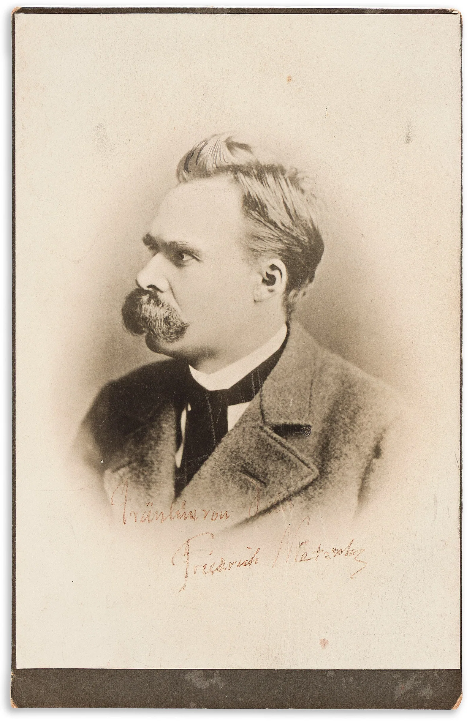 Friedrich Nietzsche. Photograph Signed and Inscribed, to Meta von Salis ("Fräulein von Salis")