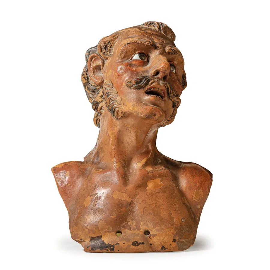 FUGURA IN TERRACOTTA DIPINTA, XVIII SECOLO