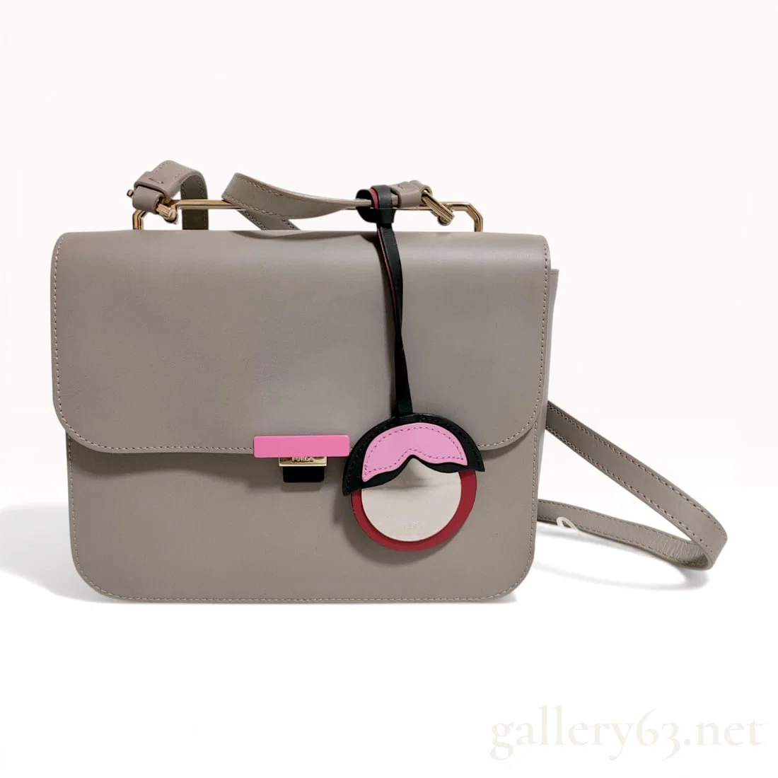 Furla Artic Top Handle Crossbody Bag in Taupe Leather