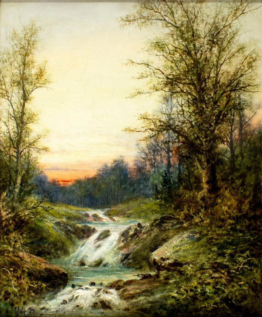 G Cole (US,early 20C) oil painting antique