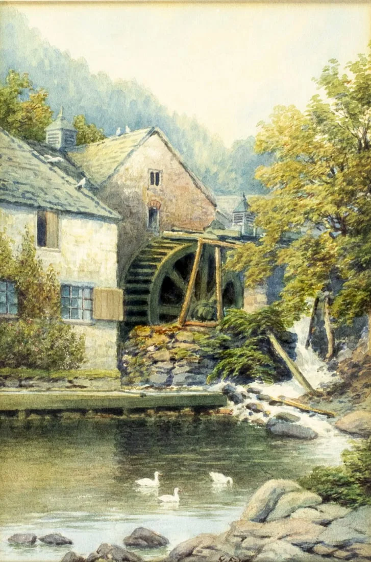 G Fall (UK,19C) watercolor painting antique