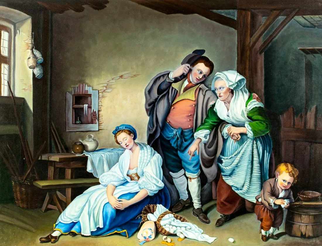 G H Gierke (US,20C) oil painting AFTER Jean Baptiste Greuze