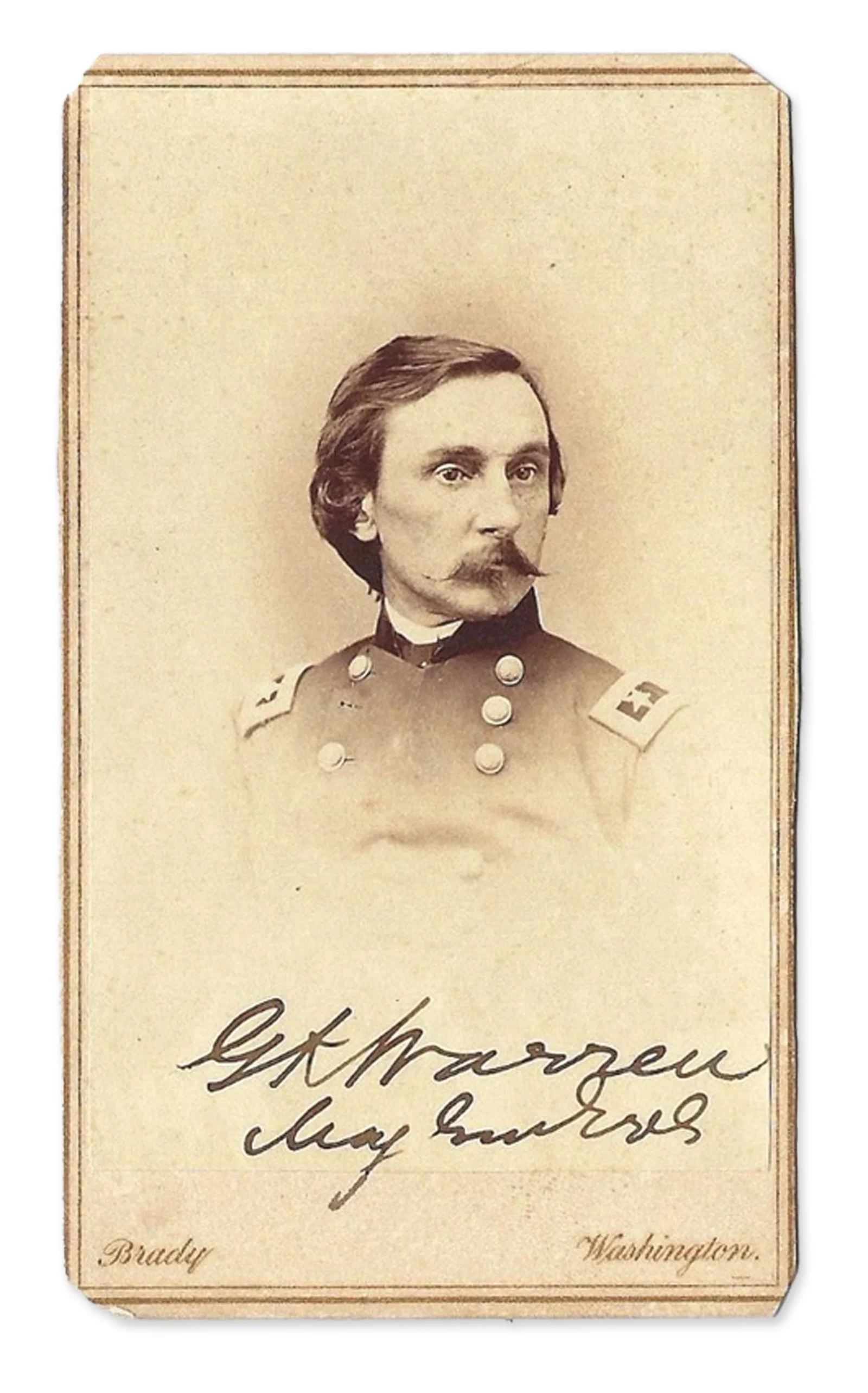 G.K. Warren Signed CDV w/ Rank by Brady