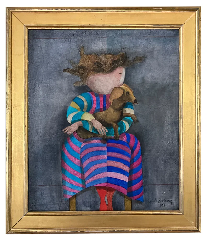 G. Rodo Boulanger, "Le Chien de Beatriz", Oil on Canvas