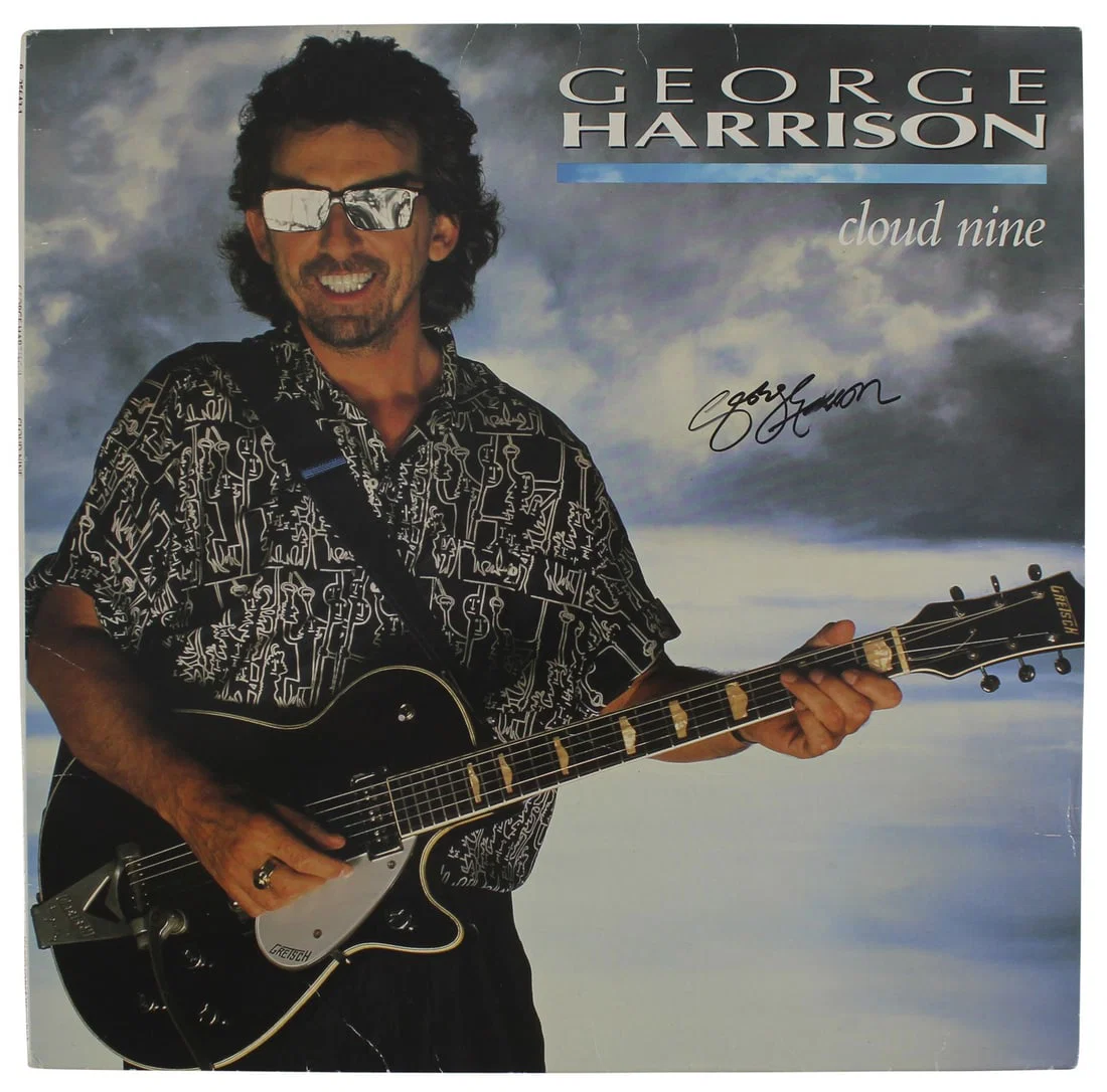 George Harrison Signed Cloud Nine Album Cover JSA Authenticated