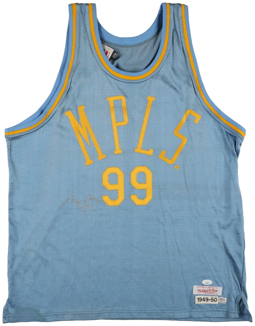 George Mikan Signed 1949-50 Lakers Jersey with PSA JSA Authentication