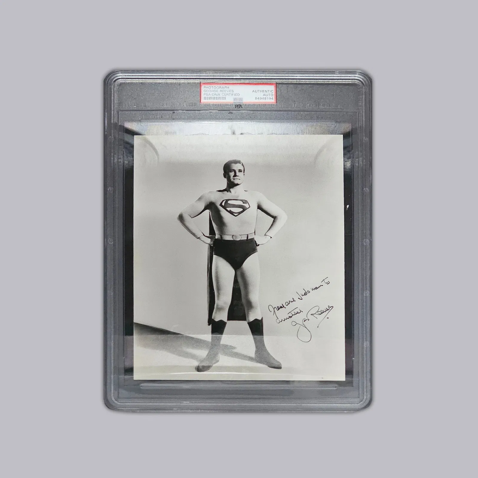 George Reeves hand signed photograph PSA